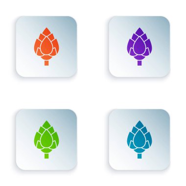 Color Hop icon isolated on white background. Set icons in colorful square buttons. Vector Illustration