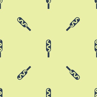 Mavi Mısır köpek simgesi beyaz arka plan üzerinde sorunsuz desen izole. Geleneksel Amerikan fast food'u. Vektör İllüstrasyonu