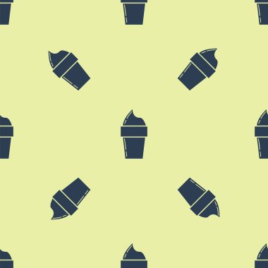 Gözleme koni simgesi mavi dondurma beyaz arka planda izole Dikişsiz desen. Tatlı sembolü. Vektör Illustration