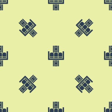 Blue Attraction atlıkarınca simgesi beyaz arka plan üzerinde sorunsuz desen izole. Lunapark. Çocuk eğlence oyun alanı, eğlence parkı. Vektör İllüstrasyonu