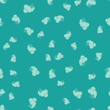 Yeşil arka plan üzerinde kar ve güneş simgesi izole dikişsiz desen ile Yeşil Bulut. Kar taneli bulut. Tek hava durumu simgesi. Kar işareti. Vektör İllüstrasyonu