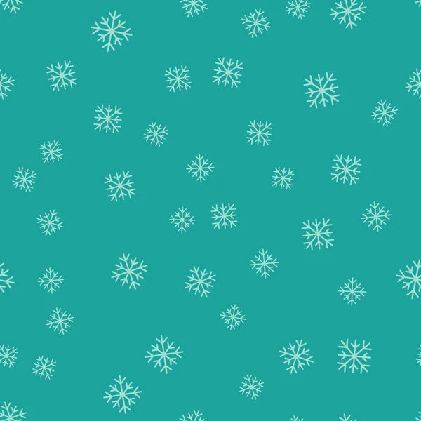 Verde copo de nieve icono aislado patrón sin costura sobre fondo verde. Ilustración vectorial — Vector de stock