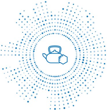 Beyaz arka plan üzerinde izole bal simgesi ile Mavi çizgi Çaydanlık. Tatlı doğal yemekler. Soyut daire rasgele nokta. Vektör İllüstrasyonu