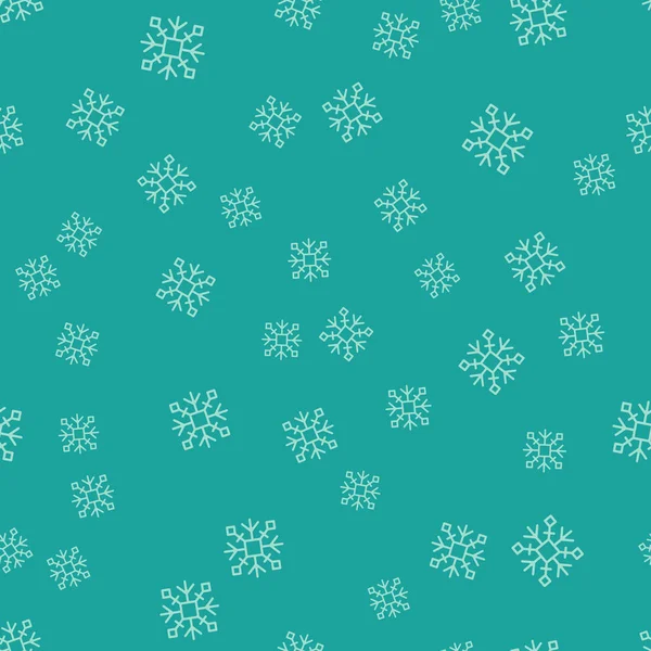 Verde copo de nieve icono aislado patrón sin costura sobre fondo verde. Ilustración vectorial — Archivo Imágenes Vectoriales