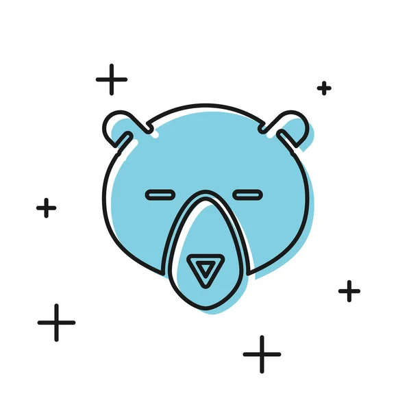 Černá ikona Medvědových hlav je izolována na bílém pozadí. Vektorová ilustrace — Stockový vektor