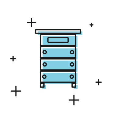 Beyaz arka planda izole arılar simgesi için Siyah Kovan. Arı kovanı sembolü. Apiary ve arıcılık. Tatlı doğal yemekler. Vektör İllüstrasyonu