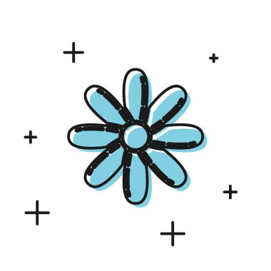 Siyah Çiçek simgesi beyaz arka planda yalıtılmış. Tatlı doğal yemekler. Vektör İllüstrasyonu