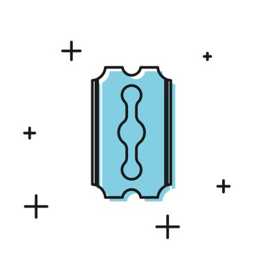 Siyah Blade jilet simgesi beyaz arka plan üzerinde izole. Vektör İllüstrasyonu