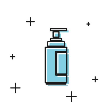 Beyaz arka planda siyah krem ya da losyon kozmetik tüp ikonu var. Erkekler için vücut bakım ürünleri. Vektör İllüstrasyonu