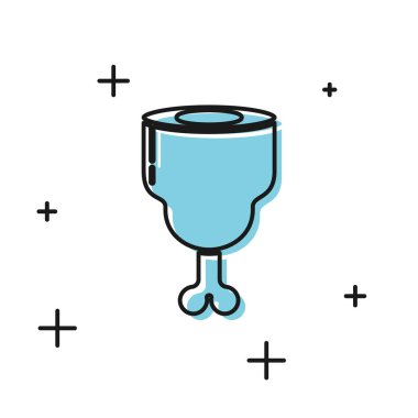 Siyah Tavuk bacak simgesi beyaz arka plan üzerinde izole. Tavuk baget. Vektör İllüstrasyonu