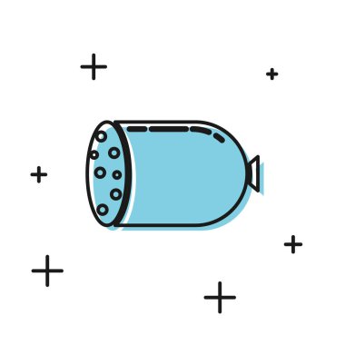 Siyah Salam sosis simgesi beyaz arka plan üzerinde izole. Et şarküteri ürünü. Vektör İllüstrasyonu