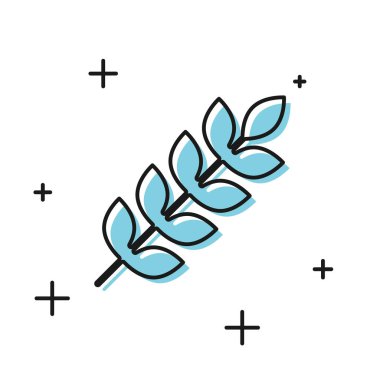 Siyah Tahıllar pirinç, buğday, mısır, yulaf, çavdar, arpa simgesi beyaz arka plan üzerinde izole ile ayarlanır. Buğday ekmeği sembolleri kulakları. Vektör İllüstrasyonu