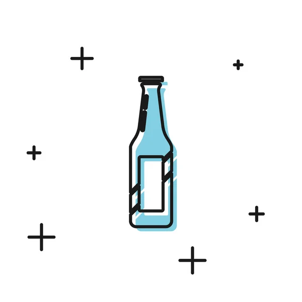 Bottiglia di birra nera icona isolata su sfondo bianco. Illustrazione vettoriale — Vettoriale Stock