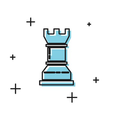 Siyah İş strateji simgesi beyaz arka plan üzerinde izole. Satranç sembolü. Oyun, yönetim, finans. Vektör İllüstrasyonu