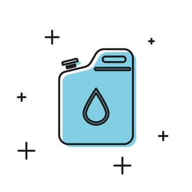 Beyaz arka planda izole benzin simgesi için Siyah Kutu. Dizel gaz simgesi. Vektör İllüstrasyonu