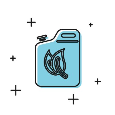 Siyah Bio yakıt kutusu simgesi beyaz arka plan üzerinde izole. Eko biyo ve varil. Yeşil çevre ve geri dönüşüm. Vektör İllüstrasyonu