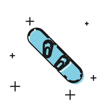 Siyah Snowboard simgesi beyaz arka planda izole. Snowboard tahtası simgesi. Ekstrem sporlar. Spor ekipmanları. Vektör İllüstrasyonu