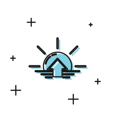 Siyah Gündoğumu simgesi beyaz arkaplanda izole edildi. Vektör İllüstrasyonu