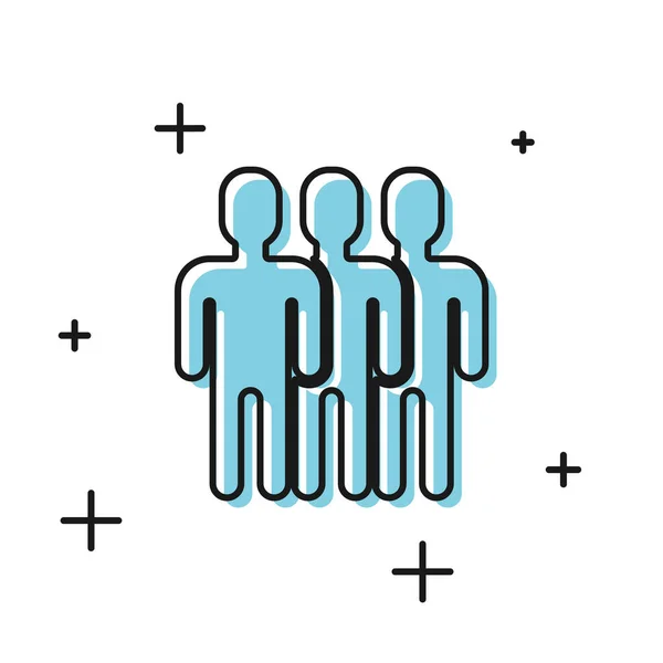 Siyah Kullanıcılar grup simgesi beyaz arka planda yalıtılmış. Kişi grubu simgesi. İş avatarı simgesi - kullanıcı profil simgesi. Vektör İllüstrasyonu — Stok Vektör
