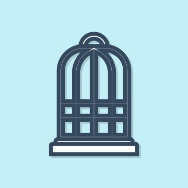 Mavi arka planda izole kuşlar simgesi için Mavi çizgi Kafes. Vektör İllüstrasyonu