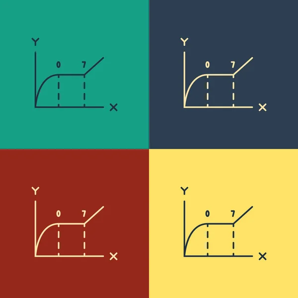 Színes kördiagram infografikus ikon izolált színes háttér. Diagram diagramjele. Vintage stílusú rajz. Vektoros illusztráció — Stock Vector