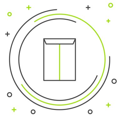 Siyah ve yeşil çizgi Zarf simgesi beyaz arka planda yalıtılmış. E-posta ileti mektubu simgesi. Renkli anahat konsepti. Vektör İllüstrasyonu