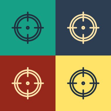 Renk arka planda izole rekabet simgesi çekim için Renk Hedef spor. Atış mesafesi veya atış için numaralarla hedefi temizleyin. Vintage tarzı çizim. Vektör İllüstrasyonu