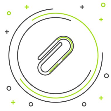 Siyah ve yeşil çizgi Beyaz arka planda yalıtılmış ataş simgesi. Renkli anahat konsepti. Vektör İllüstrasyonu