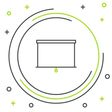 Siyah ve yeşil çizgi Chalkboard simgesi beyaz arka plan üzerinde izole. Okul Tahta tabelası. Renkli anahat konsepti. Vektör İllüstrasyonu