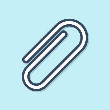 Mavi çizgi Ataş simgesi mavi arka planda yalıtılmış. Vektör İllüstrasyonu