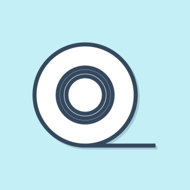 Mavi çizgi Scotch simgesi mavi arka plan üzerinde izole. İş ve onarım için yapıştırıcı bant rulo. Yapışkan ambalaj bandı. Ofis aleti ve diğer şeyler. Vektör İllüstrasyonu