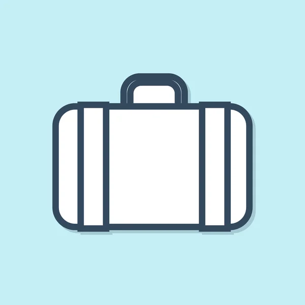 Modrá linka kufr pro cestovní ikonu izolovaný na modrém pozadí. Nápis-cestovní zavazadla. Ikona cestovního zavazadla. Vektorová ilustrace — Stockový vektor