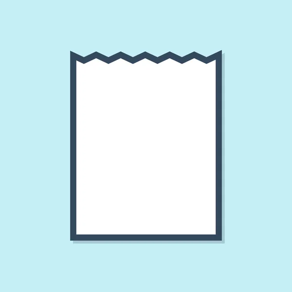 Linha azul ícone saco de compras de papel isolado no fundo azul. Assinatura do pacote. Ilustração vetorial — Vetor de Stock