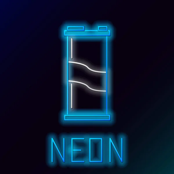 Ligne néon bleu brillant Icône de canette de soda isolée sur fond noir. Concept de contour coloré. Illustration vectorielle — Image vectorielle