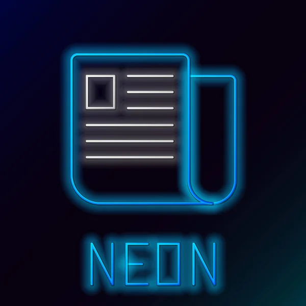 Blau leuchtende Neon-Line-Dokument-Symbol isoliert auf schwarzem Hintergrund. Checklisten-Symbol. Geschäftskonzept. Buntes Rahmenkonzept. Vektorillustration — Stockvektor