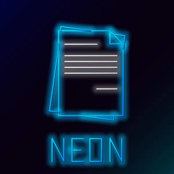 Синий перчаточный неоновый штрих Иконка документа выделена на черном фоне. Reecklist icon. Бизнес-концепция. Красочная концепция контура. Векторная миграция — стоковый вектор