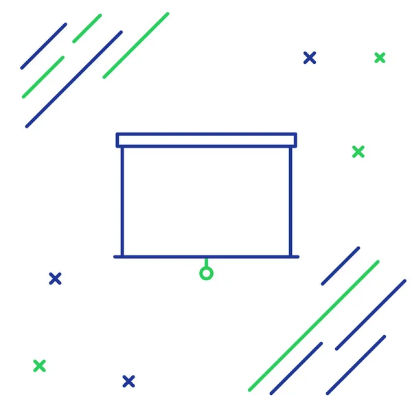 蓝色和绿色线黑板图标隔离在白色背景上。学校黑板标志。五颜六色的轮廓概念。矢量插图 — 图库矢量图片