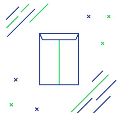 Mavi ve yeşil çizgi Zarf simgesi beyaz arka planda yalıtılmış. E-posta ileti mektubu simgesi. Renkli anahat konsepti. Vektör İllüstrasyonu