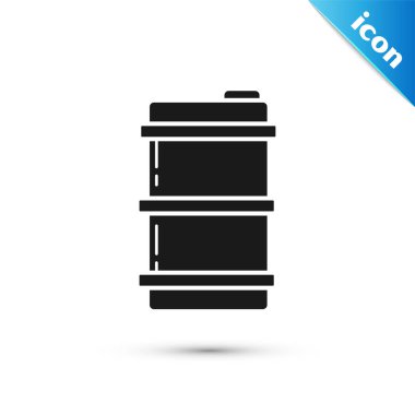 Siyah Metal fıçı simgesi beyaz arka plan üzerinde izole. Vektör İllüstrasyonu