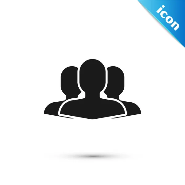 Icono de grupo Usuarios negros aislado sobre fondo blanco. Icono de grupo de personas. Icono de perfil de usuarios de avatar de negocios. Ilustración vectorial — Vector de stock