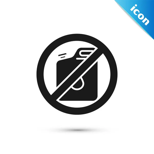 Black No canister for gasoline icon isolated on white background. Diesel gas icon. Vector Illustration — Stock Vector
