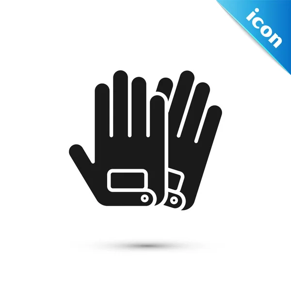 Black Gloves icon isolated on white background. Extreme sport. Sport equipment. Vector Illustration — Stock Vector