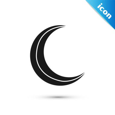 Siyah Ay ve yıldızlar simgesi beyaz arka planda izole. Vektör İllüstrasyonu