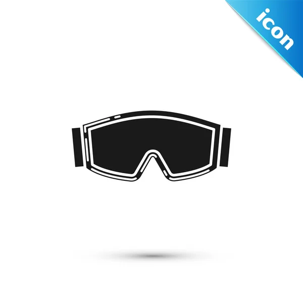 Gafas de esquí negro icono aislado sobre fondo blanco. Deporte extremo. Equipamiento deportivo. Ilustración vectorial — Vector de stock