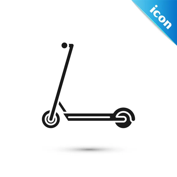 Black Scooter icon isolated on white background. Vector Illustration — Stock Vector