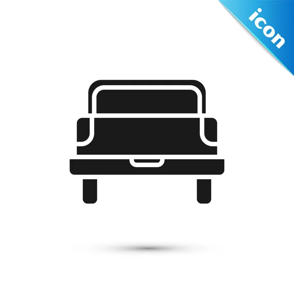 Zwarte pick-up truck icoon geïsoleerd op witte achtergrond. Vector illustratie — Stockvector