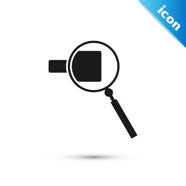 Black Magnifying glass icon isolated on white background. Search, focus, zoom, business symbol. Vector Illustration — Stock Vector