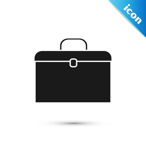 Black Briefcase icon isolated on white background. Business case sign. Business portfolio. Vector Illustration — Stock Vector