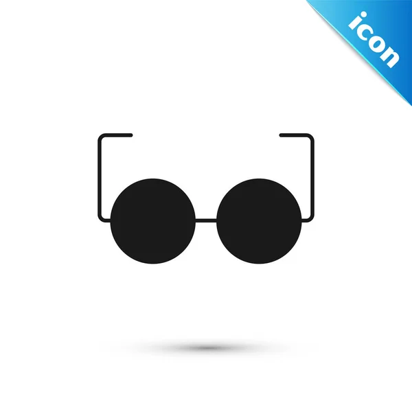 Ícone de óculos pretos isolado no fundo branco. Símbolo de quadro de óculos. Ilustração vetorial — Vetor de Stock