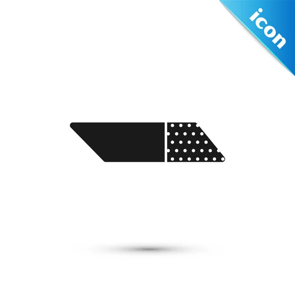 Czarny Eraser lub gumowa ikona izolowana na białym tle. Ilustracja wektora — Wektor stockowy